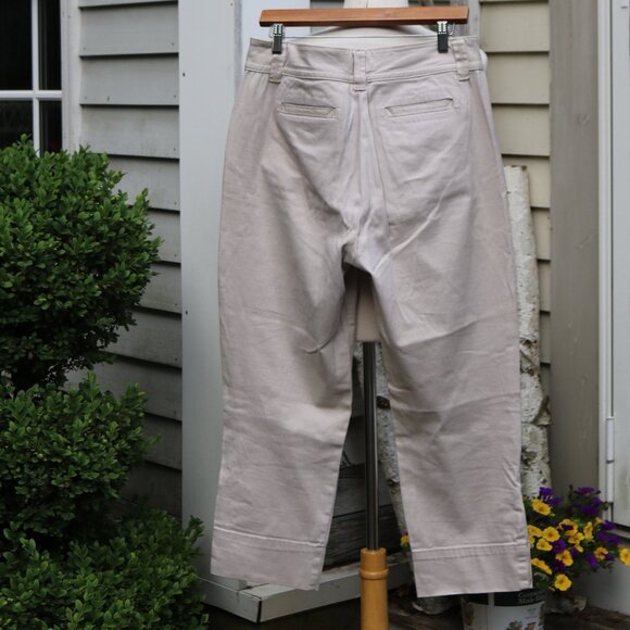 Charter Club Tan Classic Fit Button Hem Stretch Cotton Blend Cropped Chino Pants - Picture 4 of 5